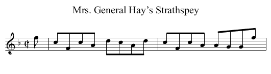 Mrs. General Hay’s Strathspey - staff notation