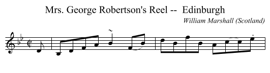 Mrs. George Robertson's Reel --  Edinburgh - staff notation