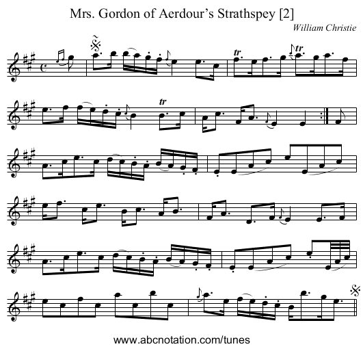 Mrs. Gordon of Aerdour’s Strathspey [2] - staff notation