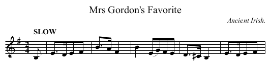 Mrs Gordon's Favorite - staff notation