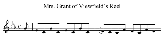 Mrs. Grant of Viewfield’s Reel - staff notation