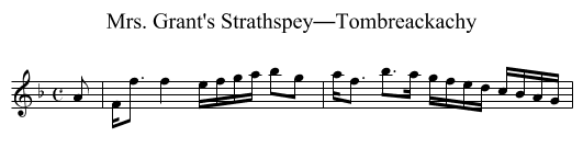 Mrs. Grant's Strathspey—Tombreackachy - staff notation