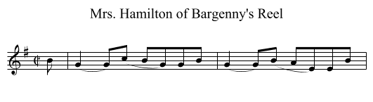 Mrs. Hamilton of Bargenny's Reel - staff notation