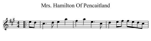 Mrs. Hamilton Of Pencaitland - staff notation