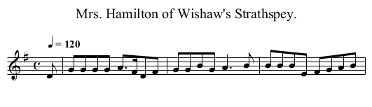 Mrs. Hamilton of Wishaw's Strathspey. - staff notation