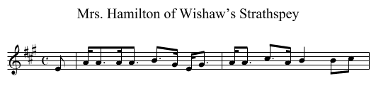 Mrs. Hamilton of Wishaw’s Strathspey - staff notation