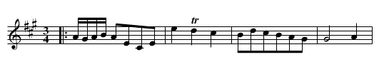 Mrs Hampdens Minuet - staff notation
