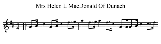 Mrs Helen L MacDonald Of Dunach - staff notation