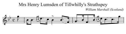 Mrs Henry Lumsden of Tillwhilly's Strathspey - staff notation