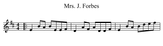 Mrs. J. Forbes - staff notation