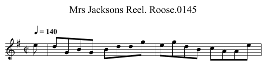 Mrs Jacksons Reel. Roose.0145 - staff notation