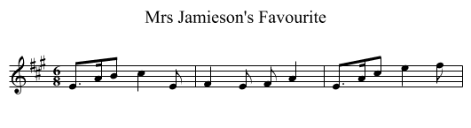 Mrs Jamieson's Favourite - staff notation