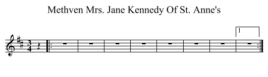 Mrs. Jane Kennedy Of St. Anne's, Methven - staff notation