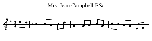 Mrs. Jean Campbell BSc - staff notation