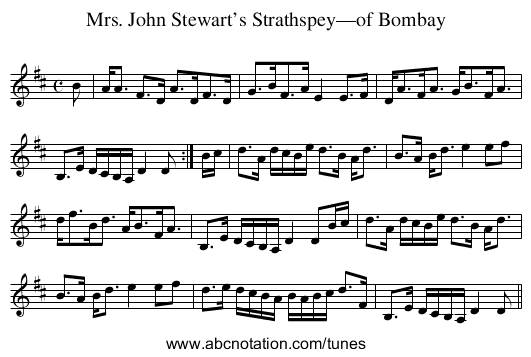 Mrs. John Stewart’s Strathspey—of Bombay - staff notation