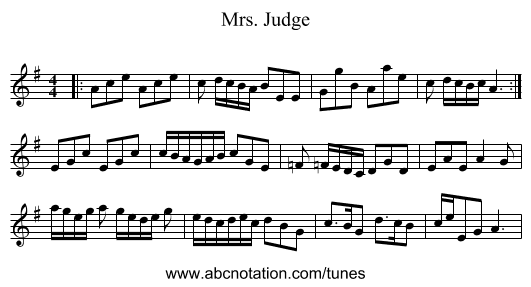 Mrs. Judge - staff notation