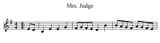 Mrs. Judge - staff notation