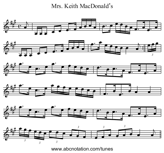 Mrs. Keith MacDonald’s - staff notation
