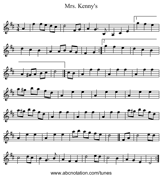 Mrs. Kenny's - staff notation