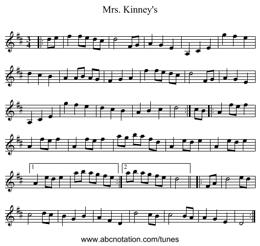 Mrs. Kinney's - staff notation
