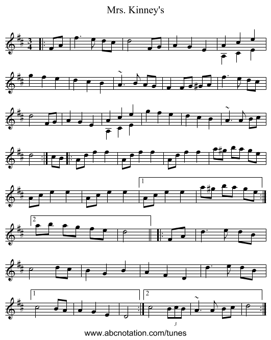 Mrs. Kinney's - staff notation