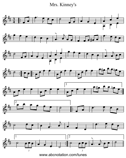 Mrs. Kinney's - staff notation