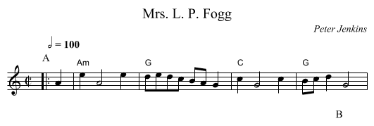 Mrs. L. P. Fogg - staff notation