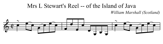 Mrs L Stewart's Reel -- of the Island of Java - staff notation