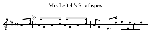 Mrs Leitch's Strathspey - staff notation