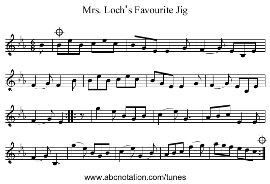 Mrs. Loch’s Favourite Jig - staff notation