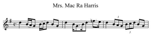 Mrs. Mac Ra Harris - staff notation
