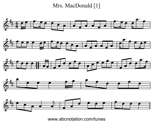 Mrs. MacDonald [1] - staff notation