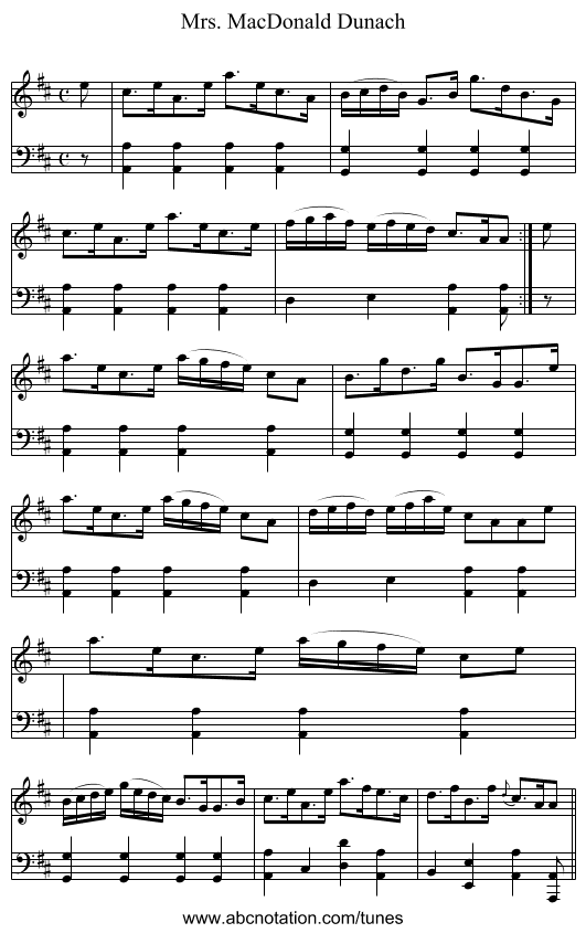Mrs. MacDonald Dunach - staff notation
