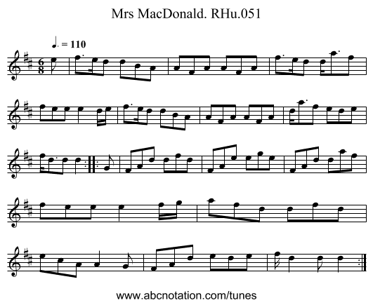 Mrs MacDonald. RHu.051 - staff notation