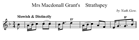 Mrs Macdonall Grant's    Strathspey - staff notation