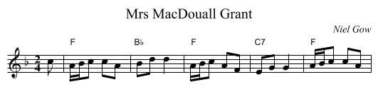 Mrs MacDouall Grant - staff notation