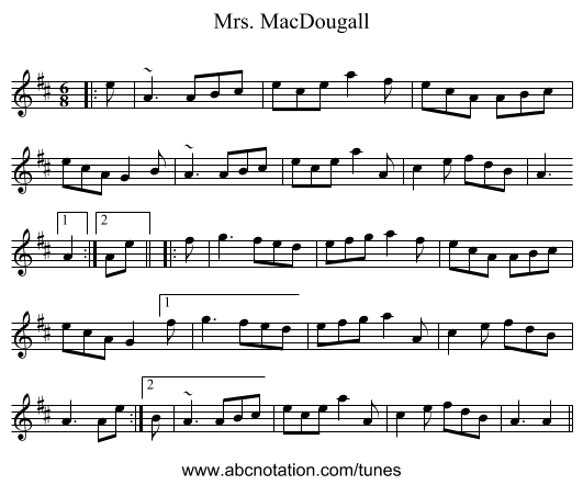 Mrs. MacDougall - staff notation