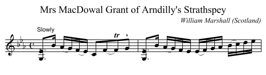Mrs MacDowal Grant of Arndilly's Strathspey - staff notation