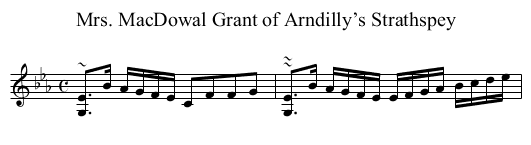 Mrs. MacDowal Grant of Arndilly’s Strathspey - staff notation