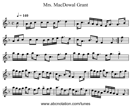 Mrs. MacDowal Grant - staff notation