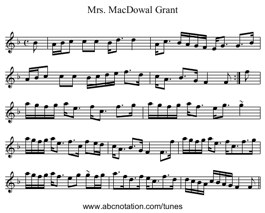 Mrs. MacDowal Grant - staff notation
