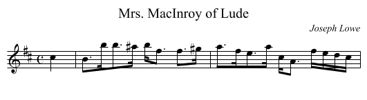 Mrs. MacInroy of Lude - staff notation