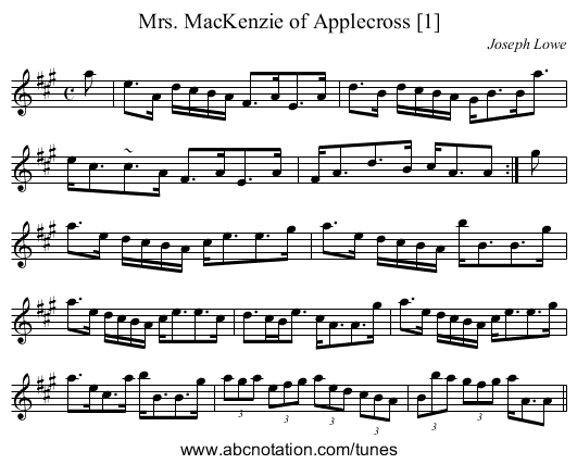 Mrs. MacKenzie of Applecross [1] - staff notation
