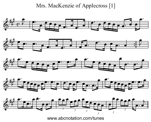 Mrs. MacKenzie of Applecross [1] - staff notation