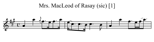 Mrs. MacLeod of Rasay (sic) [1] - staff notation