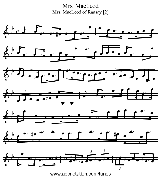 Mrs. MacLeod - staff notation