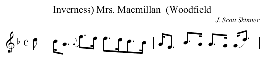 Mrs. Macmillan  (Woodfield, Inverness) - staff notation