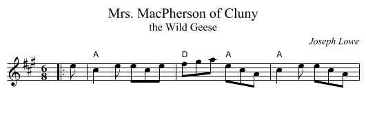 Mrs. MacPherson of Cluny - staff notation