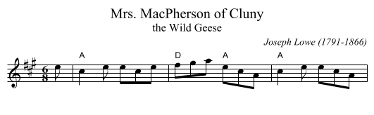 Mrs. MacPherson of Cluny - staff notation