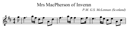 Mrs MacPherson of Inveran - staff notation